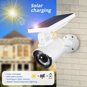 

FUERS Solar Charging Waterproof IP66 Outdoor Garden Simulation Dummy Fake Camera Villa Lawn Induction Street Lamp Wall LED Light