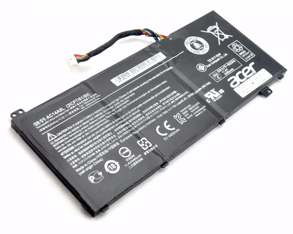 Новый оригинальный аккумулятор для ноутбука Acer Aspire VN7 571 572 591 592 791 series AC14A8L 11 4 V