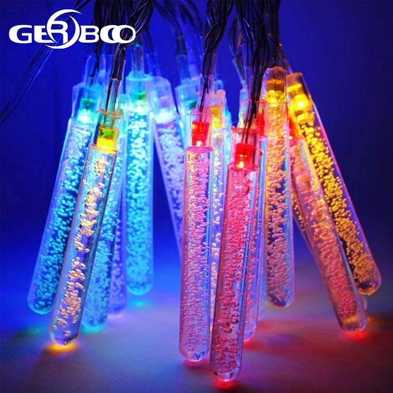 

olar Powered 20 Lights LED Outdoor Garden Christmas String Party Fairy Lights Lamp Decoration 2PCS/LOT