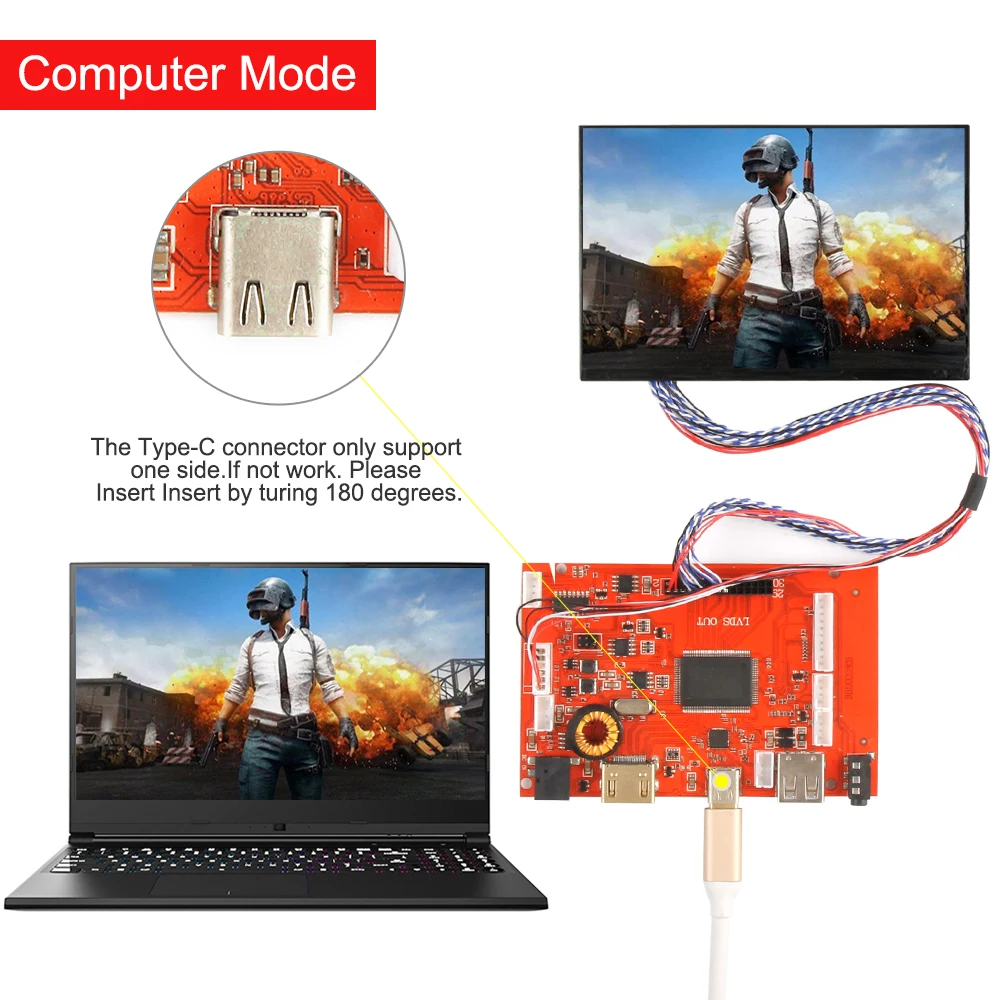 SRJTEK 10 1 &quotTYPE C плата драйвера Raspberry Pi ЖК дисплей 1280*800 Монитор Пульт дистанционного