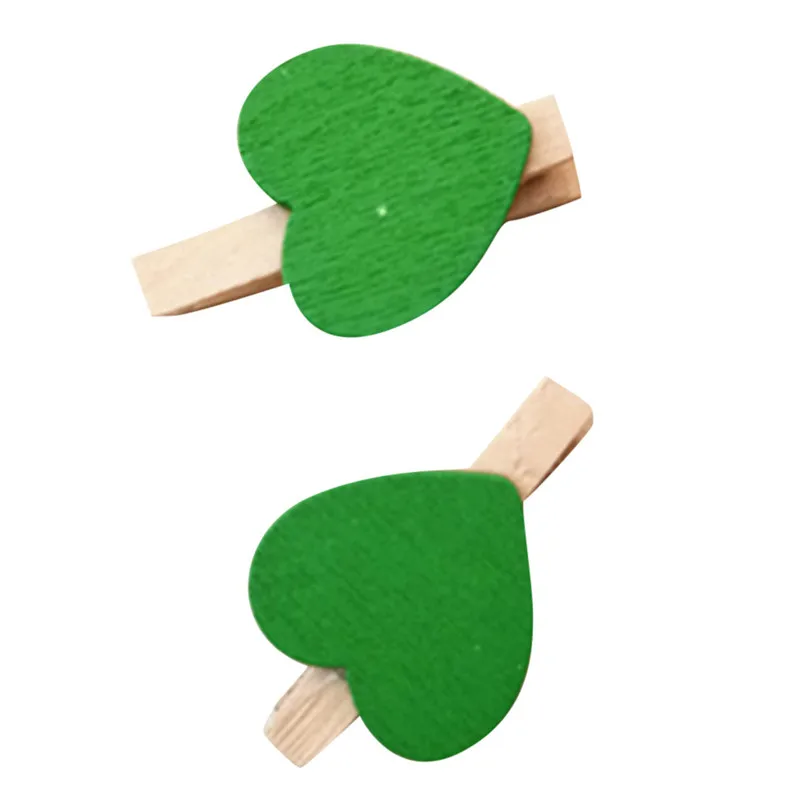 10 pcs Clips Mini Love Heart Wooden Clothes Photo Paper Peg Pin Clothespin Clips Multicolor Holiday DIY Decorations #4j03 (18)