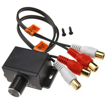 

Universal Car Home Amplifier Bass RCA Gain Level Volume Control Knob Regulator Potentiometer with 2RCA Input 2RCA Output