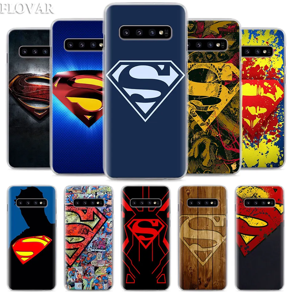 

Superman S Logo Phone Case for Samsung Galaxy S10e S10 Plus S7 S8 S9 Plus Note 8 9 M10 M20 M30 Hard Case Coque