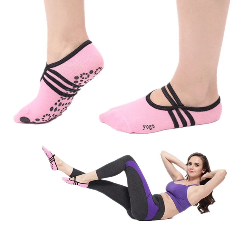 Women Professional Anti Slip Bandage Cotton Sports Yoga Socks Ladies