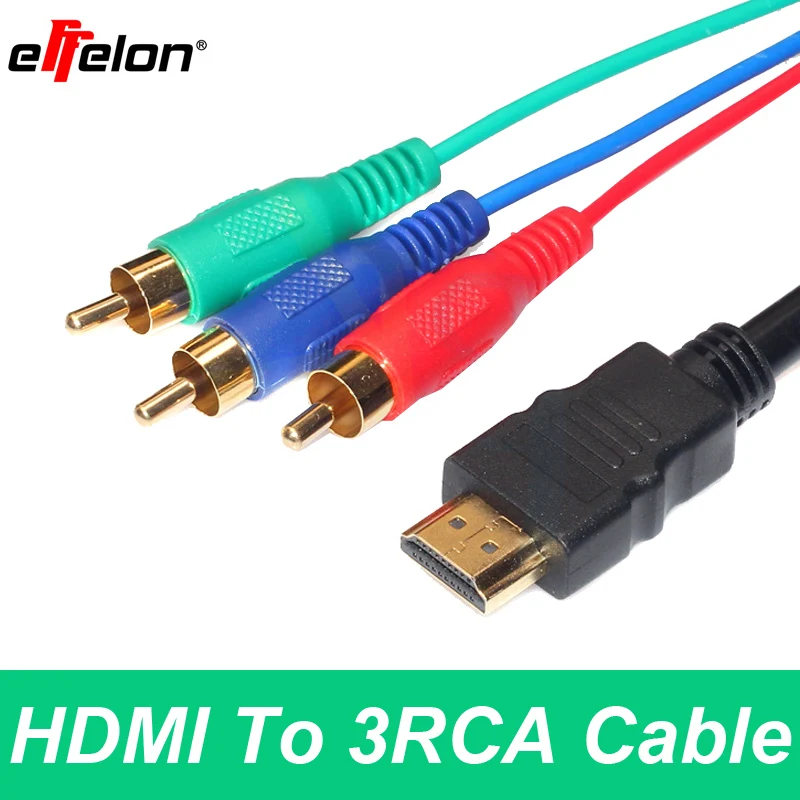 Effelon Video Component Convert Cable HDMI To 3RCA 3 RCA Adapter 3FT 1M ...