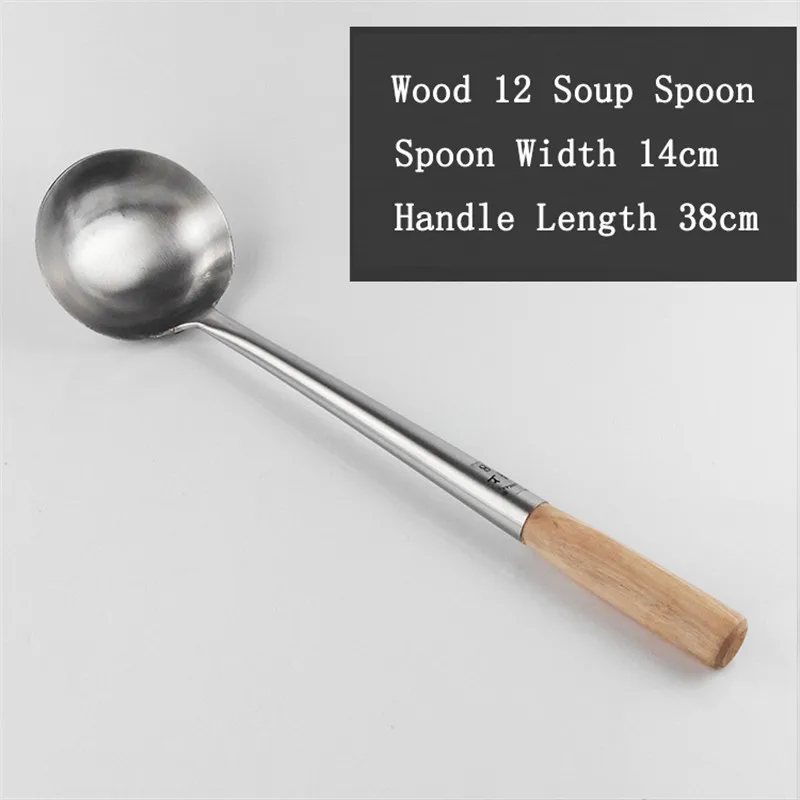 JIANDA кухонная утварь с деревянной ручкой из нержавеющей стали Espatula Turners суповые ложки кухонная утварь kichen Посуда Аксессуары - Цвет: Wood spoon12