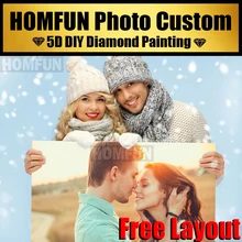 HOMFUN 5d DIY Алмазная вышивка крестиком фото на заказ полная Алмазная вышивка индивидуальная картина 3d алмаз 5D подарок