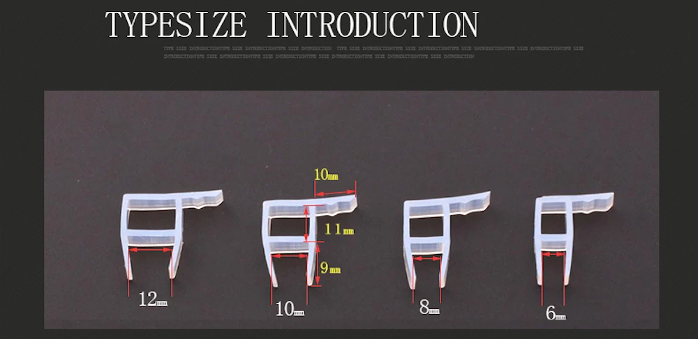 6, 8, 10, 12 мм стеклянные уплотнения, бескаркасные душевые двери, окна, Балконный экран, уплотнительная полоса, уплотнительная прокладка, пробки, 1 м, большой h