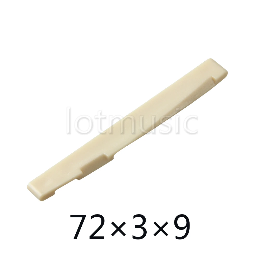 1 Pc Ivory Plastics Acoustic Guitar Saddle Compensated 72mm X 3mm X 9mm