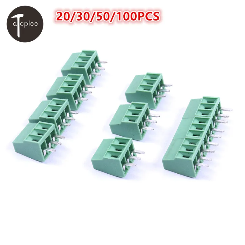 Screw Terminal Block 2.54mm Pitch 2 /& 3 Pole 50 Piece Kit