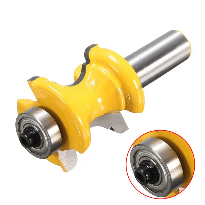 Lot De 4 Fraises à Affleurer Avec Tige 8 Mm - Diamètre Coupe 12,7 Mm, Carbure C3, Pour Bois, MDF, Plastique, Avec Roulement