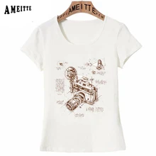 Camiseta para mujer de verano estampada con el arte de la anatomía del receptor del momento, divertida camiseta para amantes del fotógrafo, camisetas de diseño Vintage para chicas