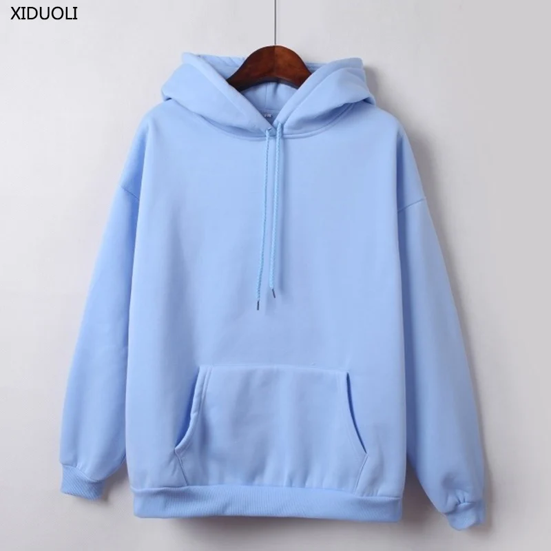 

Loose sweet Fashion Hoodies 2019 New autumn and winter pure color sweatshirt female long sleeve Casual Harajuku hoodie tops