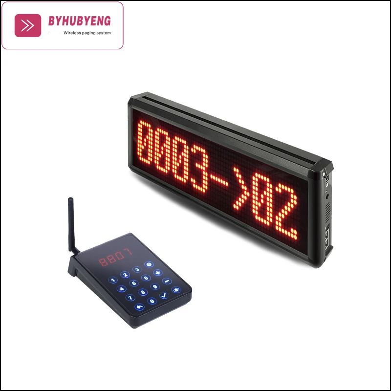 

BYHUBYENG Wireless Queue Management System Long Launch Range CE FCC Free Match And Keypad Display Factory Outlet Queuing System