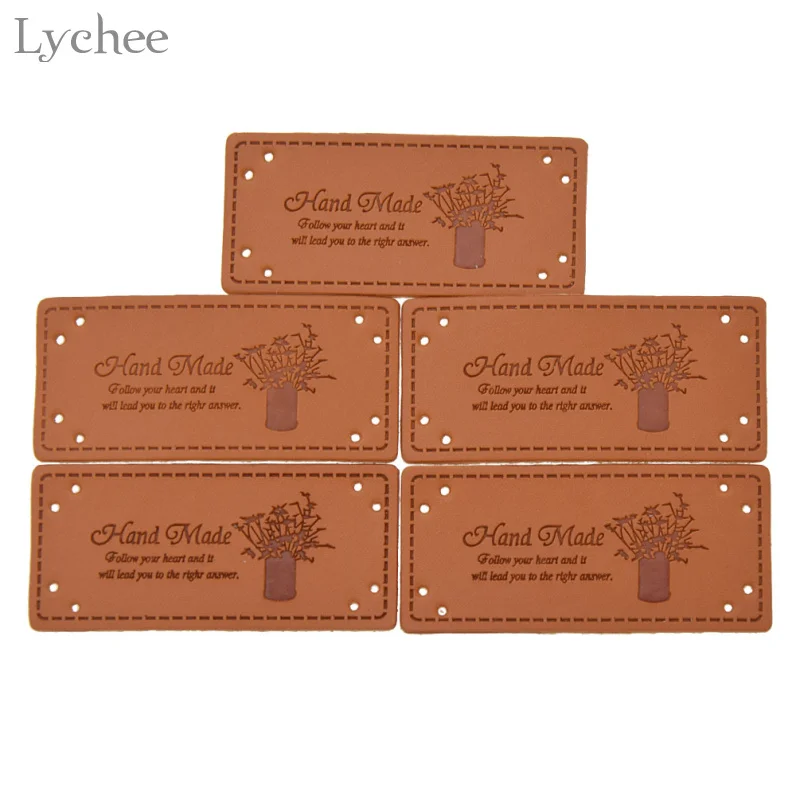 Lychee Life 5 шт. этикетки ручной работы из искусственной кожи для одежды джинсов сумки