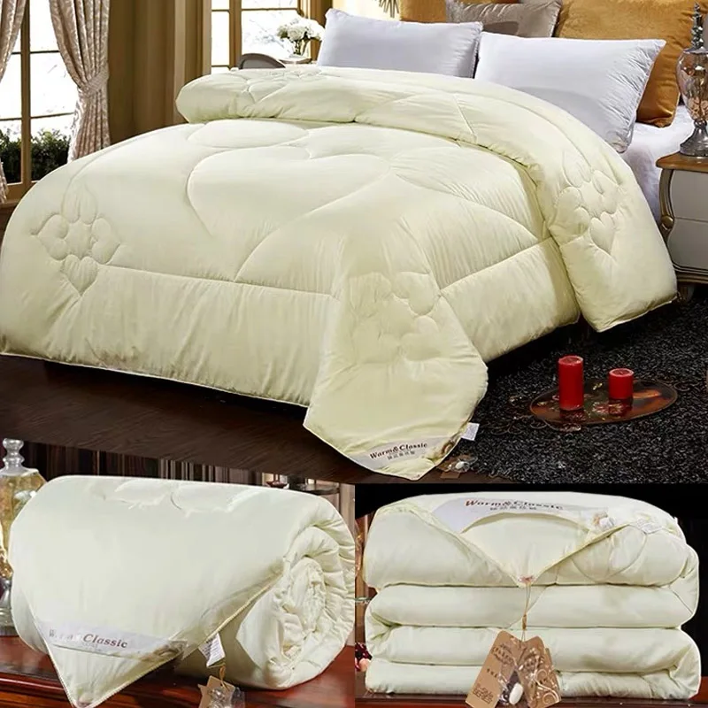 GraspDream Cotton Mulberry silk luxury quilts Winter bedroom thick Warm Quilted duvets single/double bedding comforter blankets