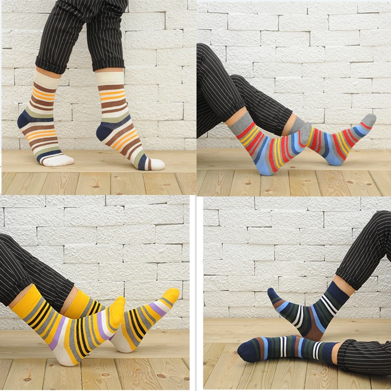Casual Direct Selling 2019 Standard Modische Mann Glücklich Socken Farbe Streifen Baumwolle Die Neue Kleidung männer Socken (5 teile/los)