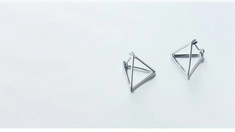 TOYOOSKY серьги-гвоздики треугольные простые размеры Твердые геометрические серьги-вкладыши ювелирные изделия 925 чистый белый гриб гвозди для модных девушек и женщин