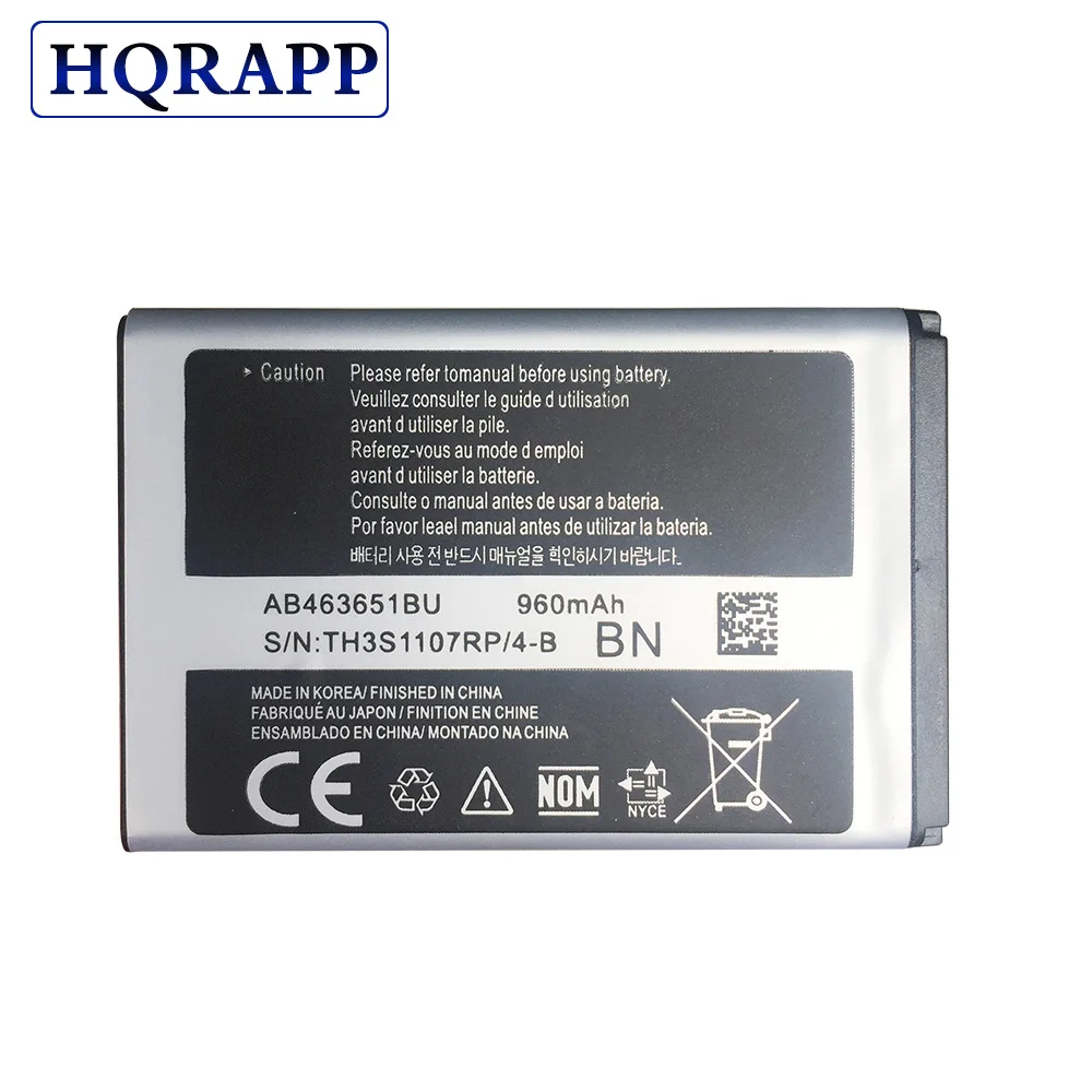 Батарея AB463651BC AB463651BU для samsung батарея GT S3650 1 2 5 |Аккумуляторы мобильных телефонов| |