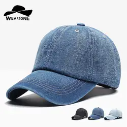 Джинсовая бейсболка Мужская Snapback Кепка s бренд кости шляпы для женщин джинсы джинсовые пустые Кепка с металлической буквой плотная 2017