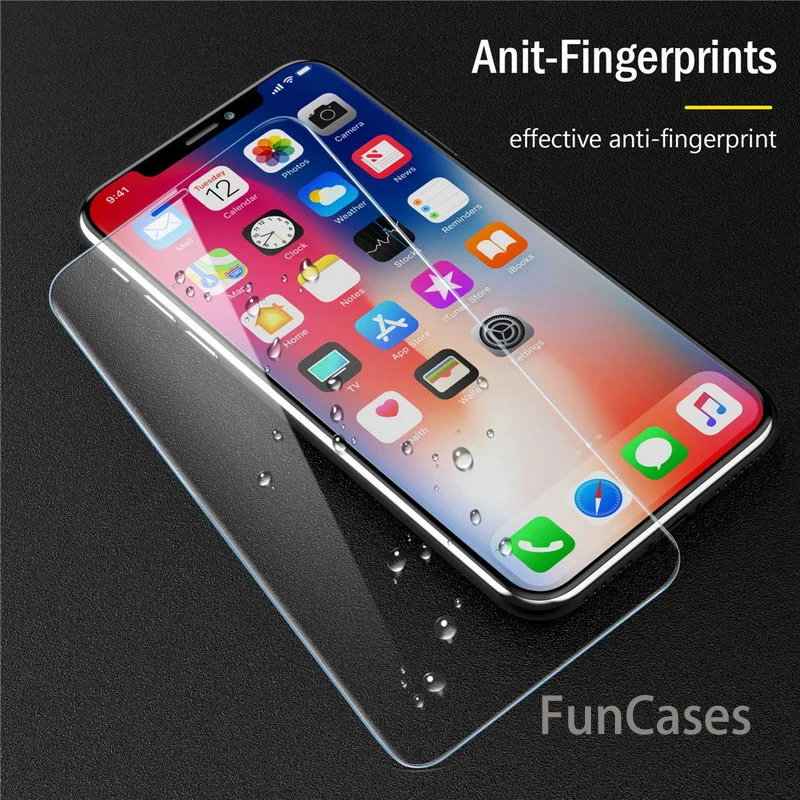 Закаленное стекло для iPhone X 5 5S 7 8 Plus XR XS MAX Защитная пленка экрана на 4 4S 5C SE 6 6splus