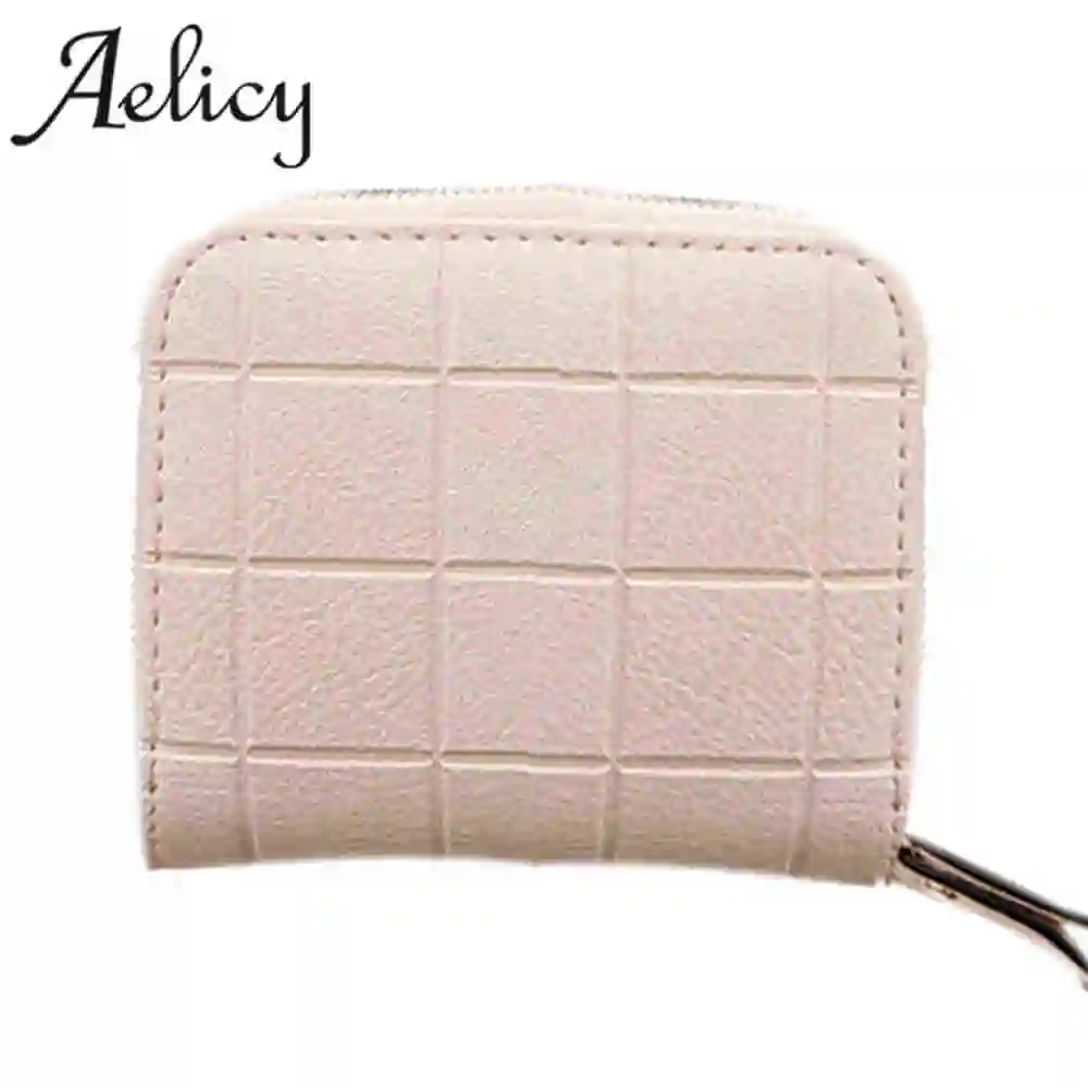 

Aelicy Fashion Women Short Wallets PU Leather Female Plaid Purses Nubuck Card Holder women luxury brand wallets designer
