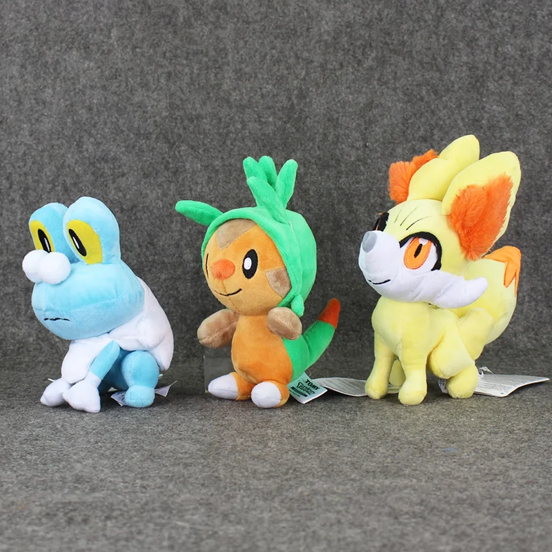 3 шт./лот коллекция аниме фигурок Froakie & Fennekin Fox Chespin плюшевые игрушки горячая игра