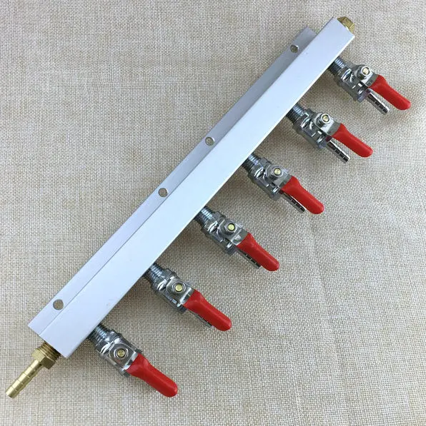 Мути-2/3/4/6 способ для домашнего пивоварения Co2 воздуха газовый баллон распределительный коллектор сплиттер пивной кегератор 1/4 Barb