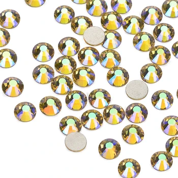 

Light Yellow AB Glass FlatBack Rhinestones For Nail Art Decorations