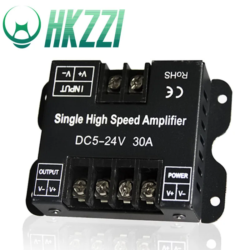 

HKZZI DC 5-24V 30A monochrome data repeater signal amplifier Dimming controller for SMD 3528 5050 LED strip with receive PWM