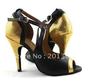 Женская кожаная обувь Золотой Блеск Латинской Обувь Salsa Обувь для танцев Новый Джаз Обувь все Размеры