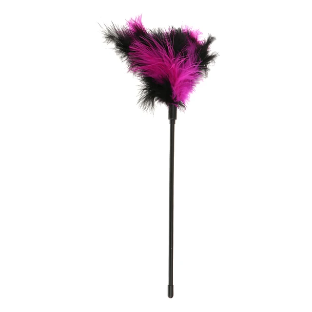 bachelorette novelty black rose feather tickler stick naughty hen