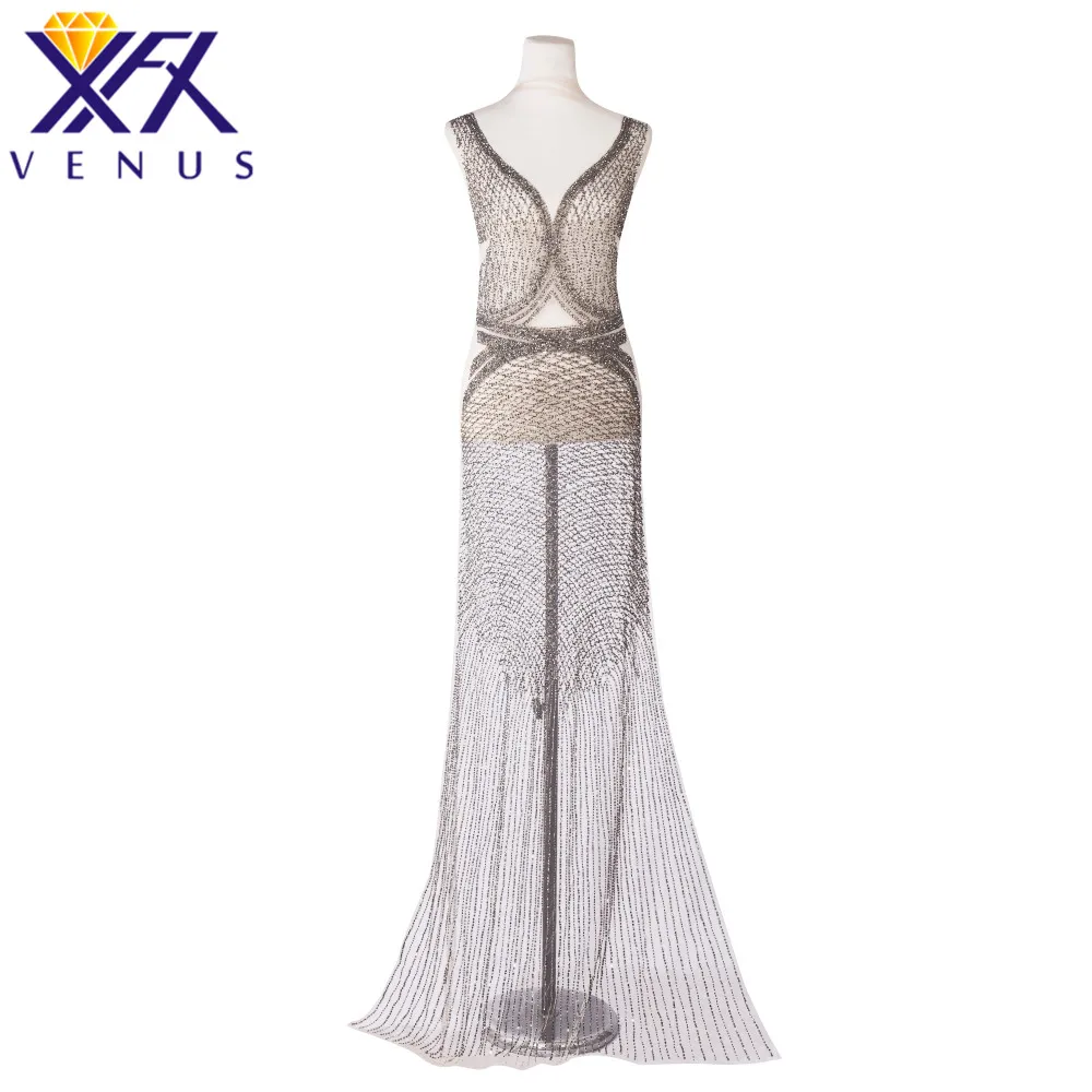 

XFX VENUS 1 Set Handcraft Crystal for Dress Decoration Embroidered Patch Rhinestone Beaded Applique Patch For Party Dress