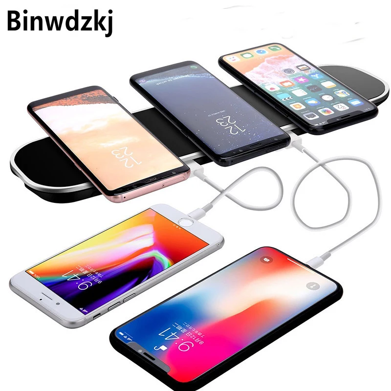 3 in 1 Qi Wireless Charger for iPhone X 8 Plus Fast Wireless Charging Pad for Samsung Galaxy S6 S7 Edge S8 S9 Plus Note 8 9 3 in 1 Qi Wireless Charger for iPhone X 8 Plus Fast Wireless Charging Pad for Samsung Galaxy S6 S7 Edge S8 S9 Plus Note 8 9
