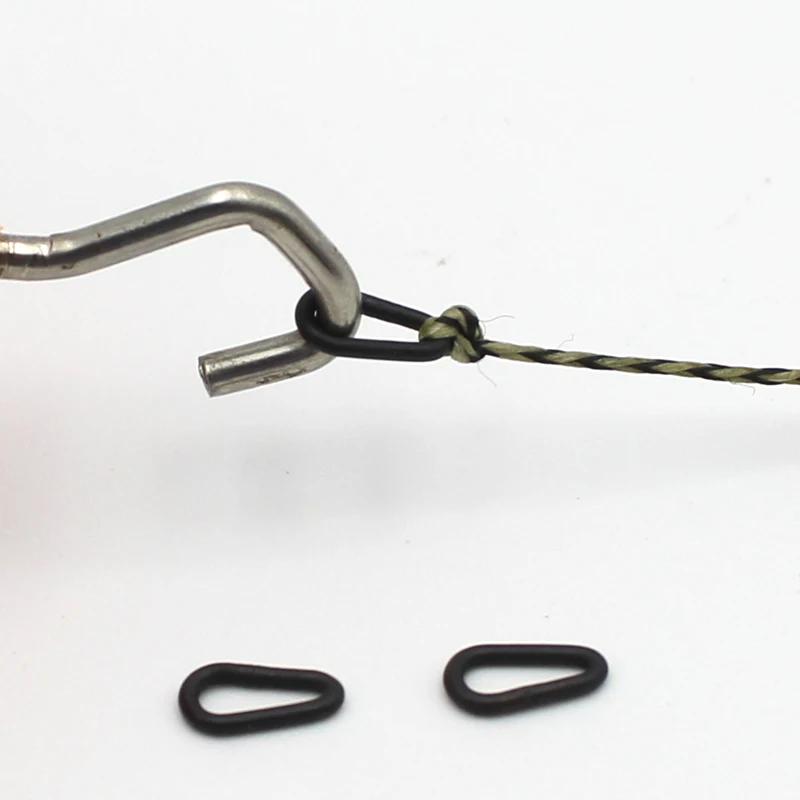 

40Pcs Carp Fishing Tackle Hook Link Loop Covert Rig Ring Loop Swivel Tear Drop Hair Rig Micro Ring Oval Carp Fishing Accessories