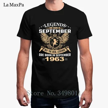 

Top Quality Tshirt For Men Legends Are Born In September 1963 Solid Color Mens T-Shirt Round Neck Cool Male T Shirt For Men
