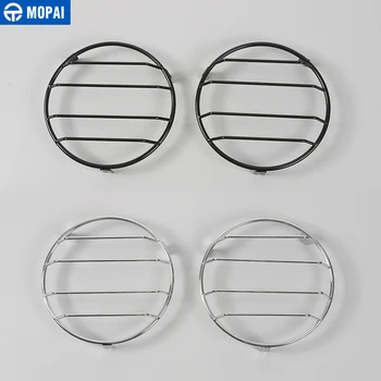 

MOPAI 2 PCS Metal Exterior Front Head Light Cover Trim Decoration Frame For Jeep Wrangler TJ 1997-2006 Car Styling