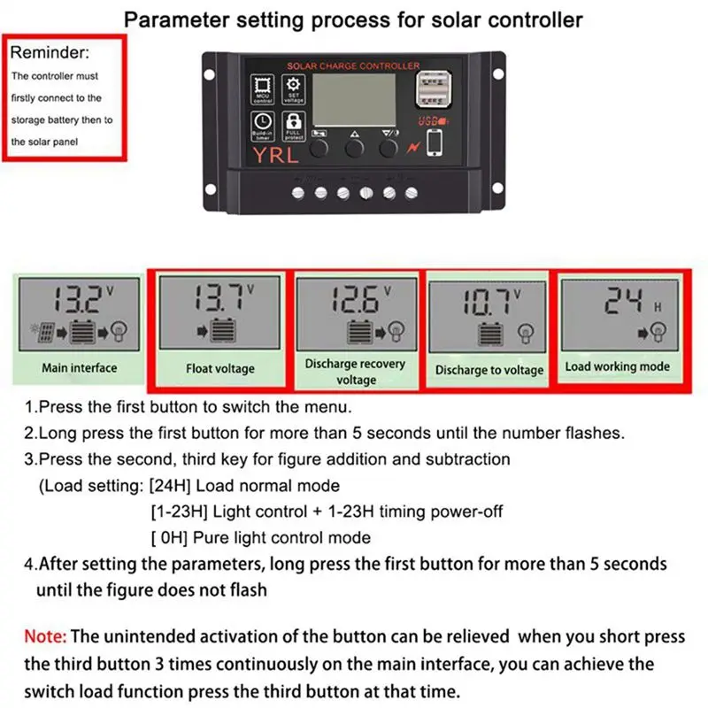Контроллер солнечной панели регулятор заряда аккумулятора 12 V/24 V Авто с двойным Usb