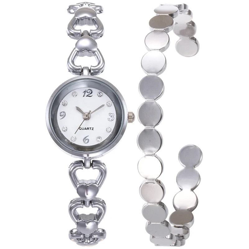 

2018 Luxury Rhinestone Steel Strip Watch Set Jewelry And Watches Fashion Zinc Alloy Bracelet Watch Set For Women Drop Shipping
