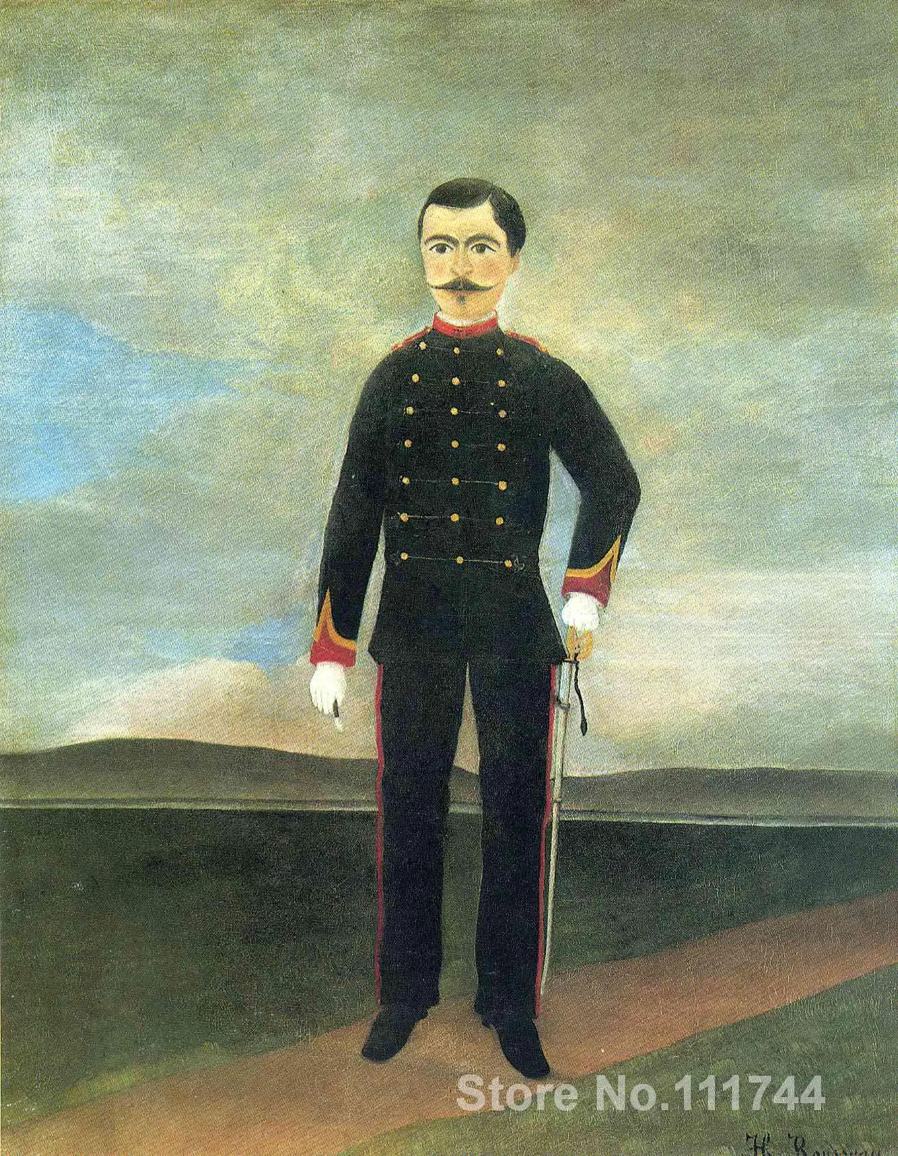 

Canvas art Marshal des Logis Frumence Biche of the 35th Artillery by Henri Rousseau paintings High quality Hand painted