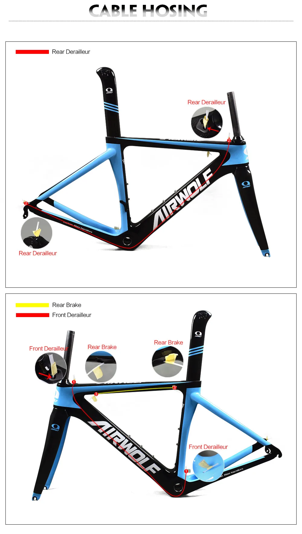 Carbon Road Bike Frame carbon bicycle frameset include fork/seatpost/headset for Mechanical/DI2 both carbon bike frame