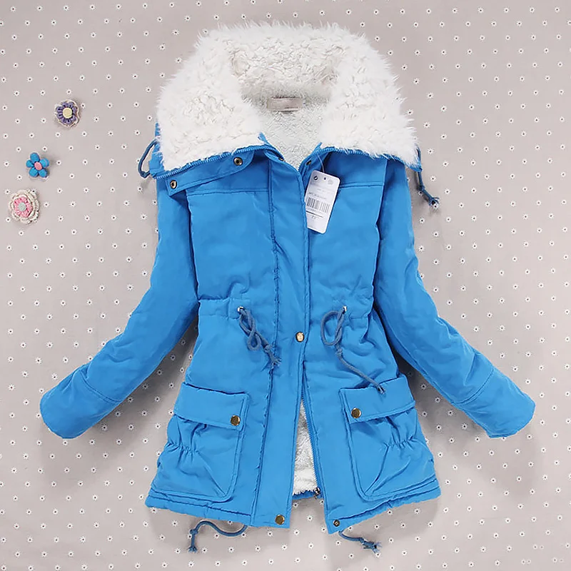 

Women winter jacket thicken hooded long down jacket women coat slim fit hair collar cotton-padded clothes coat women down coats