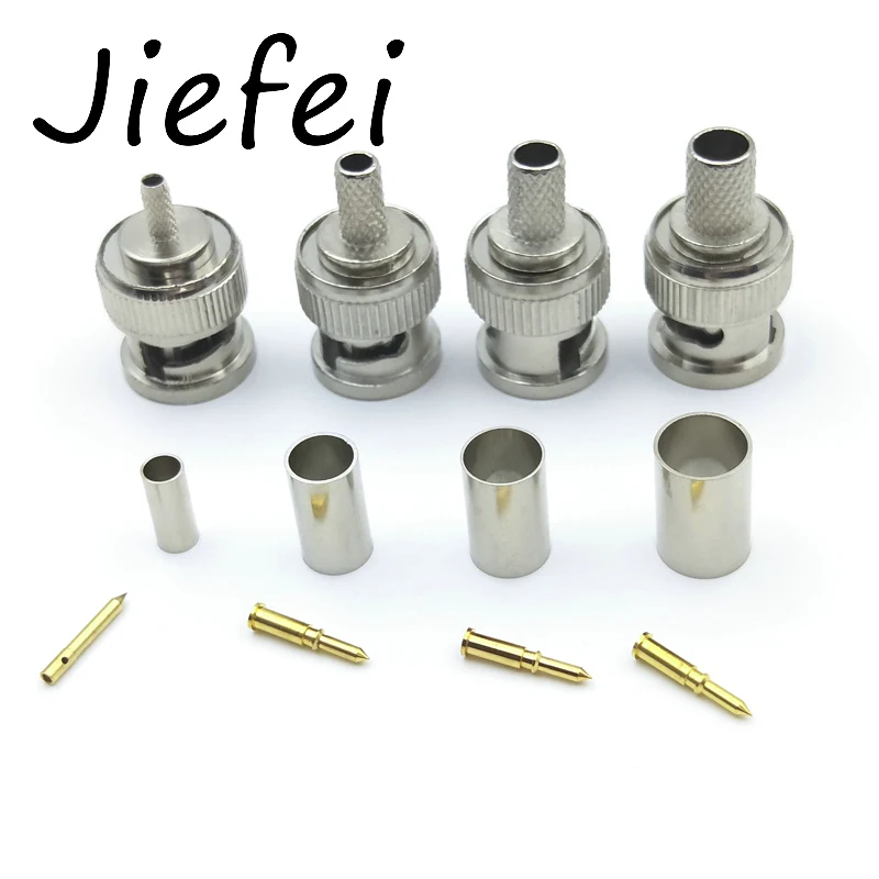 100 Sets 3-Piece BNC Male RG316 RG58 RG59 RG6 Plug