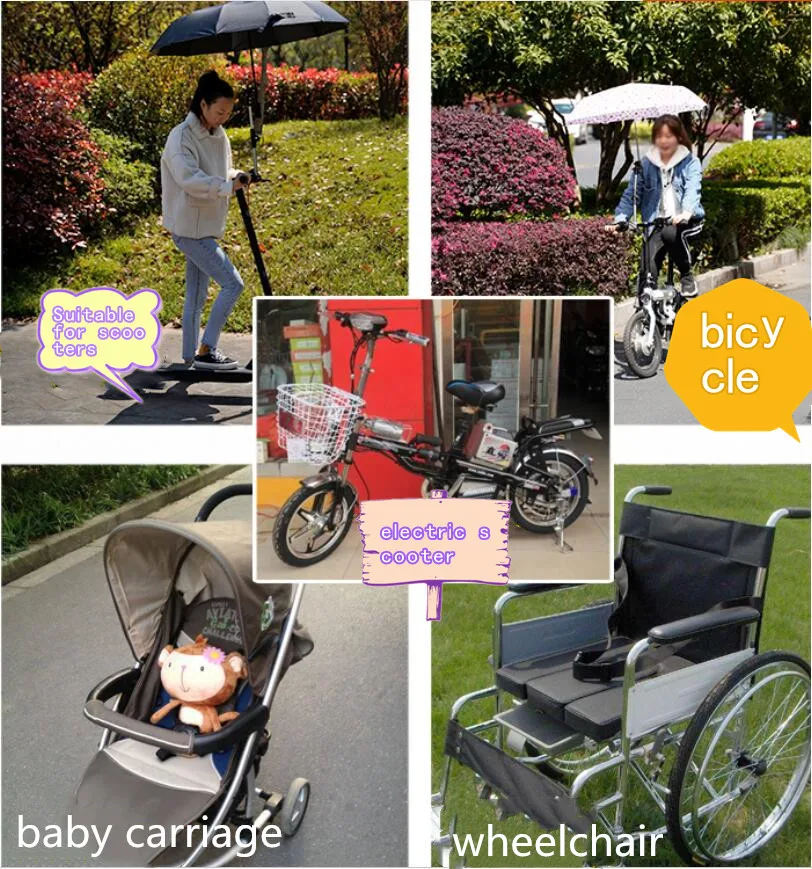 Umbrella Adjustable Stand Handle Stretch Holder Baby Stroller Bicycle Scooter 