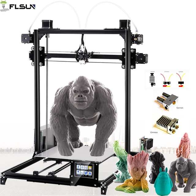 Best Price 2019 Flsun 3D Printer Large Printing 300*300*420mm Double Extruder Touch Screen Auto Leveling Wifi Heated Bed Ship from Germany