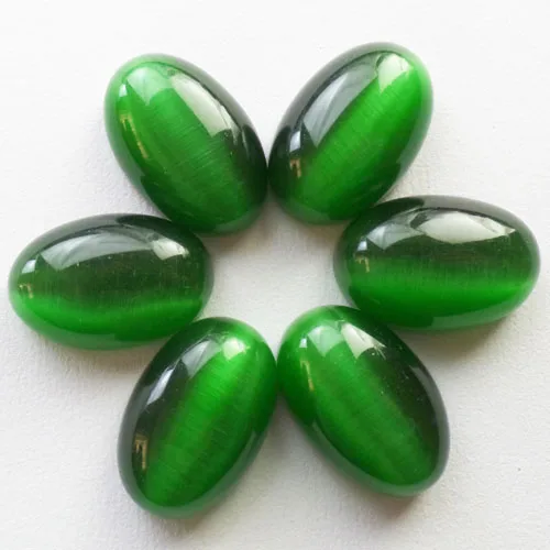 

Free shipping 10Pcs Beautiful Green Cat Eye Oval CAB CABOCHON 30x20x12mm (Min.order 10$ mix)