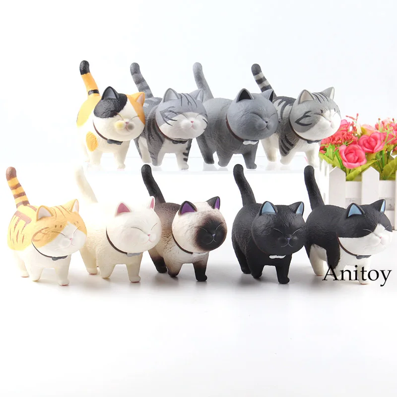 

Kawaii Animal Cat Figure Set PVC Car Decoration Home Dolls Action Figures Toys 9pcs/set