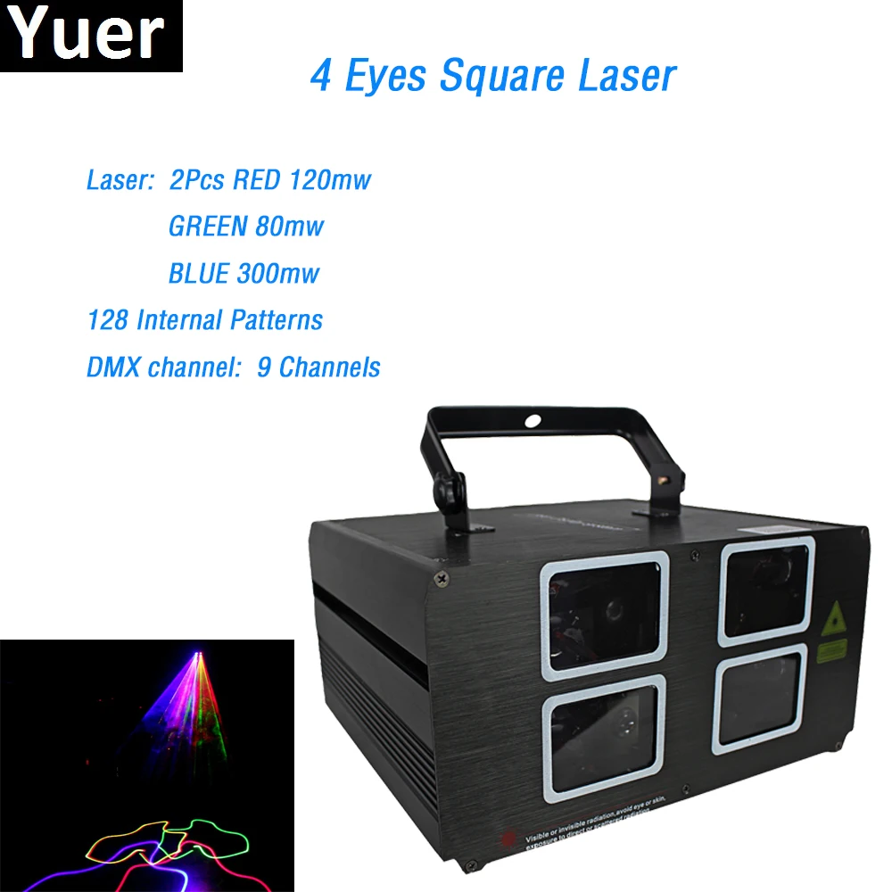 60 Вт 4 линзы красный зеленый синий RGB луч лазерсветильник свет DMX 512