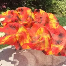 Япония Горячая танец живота Tye окрашенный шелк веер вуали 180*90 см Высокое качество