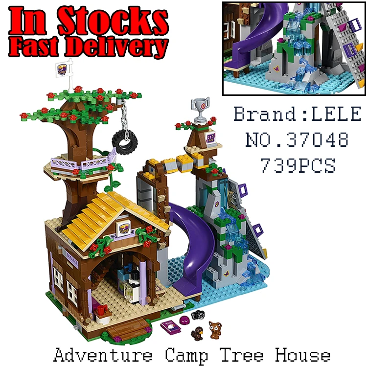 

LELE Girls Friends 37048 739PCS Adventure Camp Tree House Building Blocks Bricks enlighten toys for children gifts brinquedos